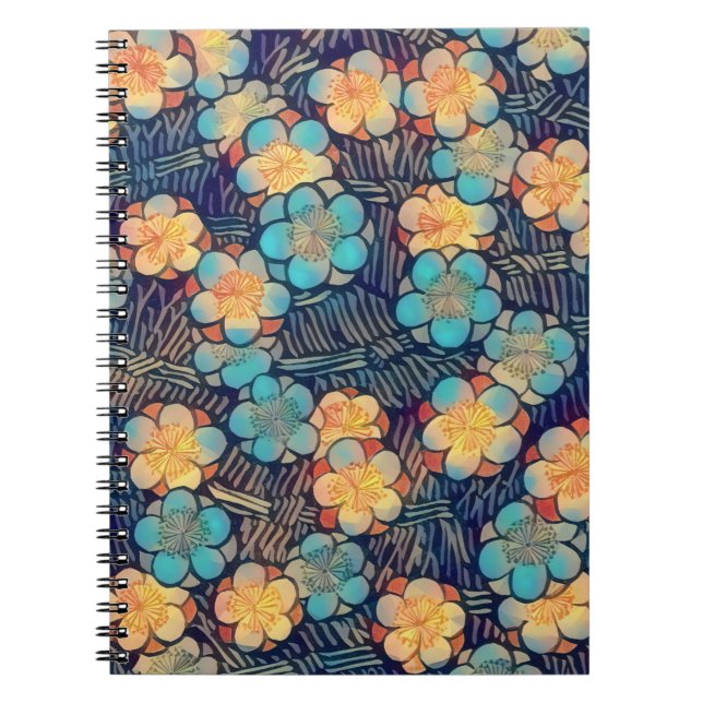 Vintages Retro Style Floral Spiral Notebook Notizblock (Vorderseite)