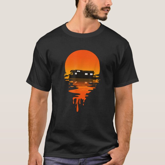 Vintages Retro Style Houseboard T Shirt (Vorderseite)