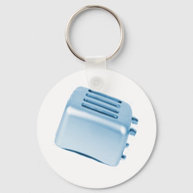 Vintages Retro Toaster Design - Blau Schlüsselanhänger (Vorderseite)