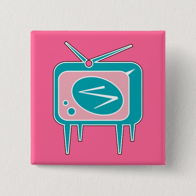 Vintages Retro-TV-Set Button (Vorderseite)