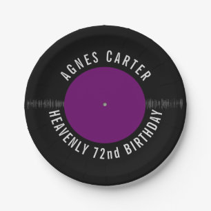 Vintages Retro Vinyl Record Personalisiertes Party Pappteller