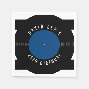 Vintages Retro Vinyl Record Personalisiertes Party Serviette