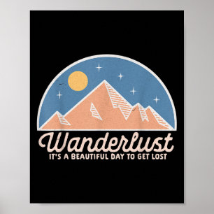 Vintages Retro Wanderlust Zitat Hippie Nature Love Poster