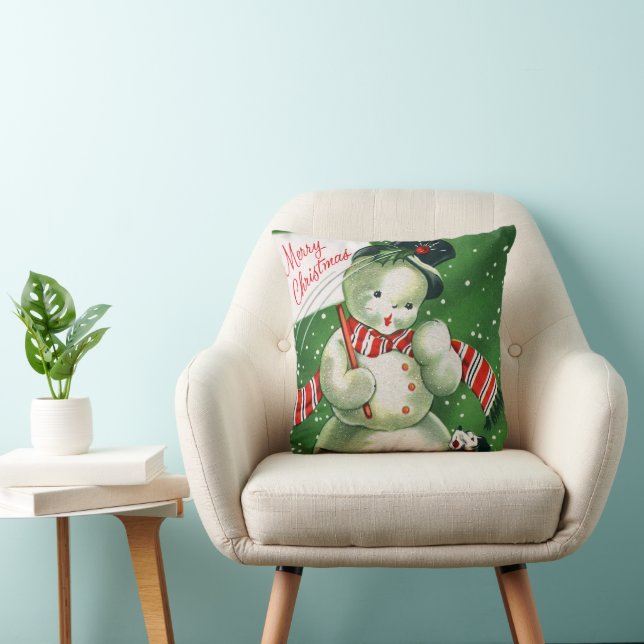 Vintages Retro Weihnachts-Schneemann Wohngestaltun Kissen (Stuhl )