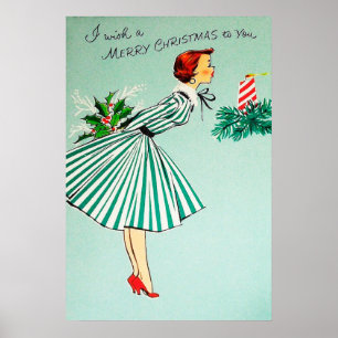Vintages Retro Weihnachts-Weihnachtsgeschenk Poster