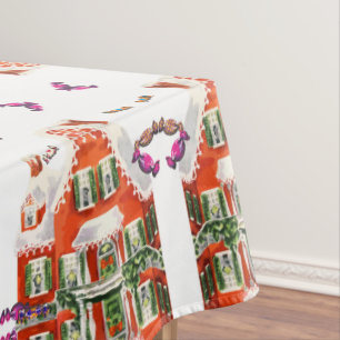 Vintages Retro-Weihnachtsdörfchen Tischdecke