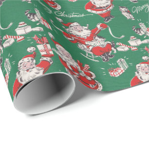 Vintages Retro Weihnachtsverpackungs-Papier Geschenkpapier