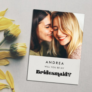 Vintages Retro Werden Sie meine Bridesmaid-Fotokar Einladung