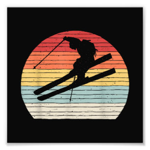 Vintages Retro Wintersport Skifahren Fotodruck
