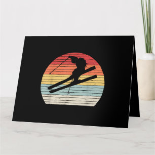 Vintages Retro Wintersport Skifahren Karte