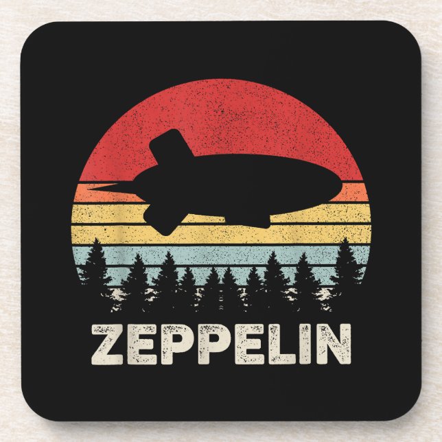 Vintages Retro Zeppelin Shirt Dirigiable Luftschif Getränkeuntersetzer (Vorderseite)