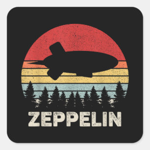 Vintages Retro Zeppelin Shirt Dirigiable Luftschif Quadratischer Aufkleber