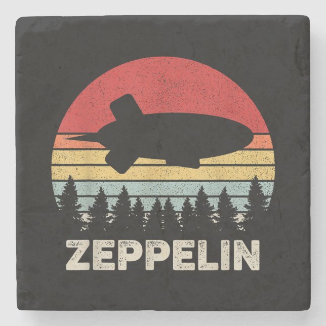Vintages Retro Zeppelin Shirt Dirigiable Luftschif Steinuntersetzer (Vorderseite)