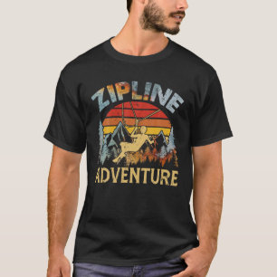 Vintages Retro Zipline Adventure Matching Zipline T-Shirt