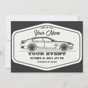 Vintages Retroauto Einladung