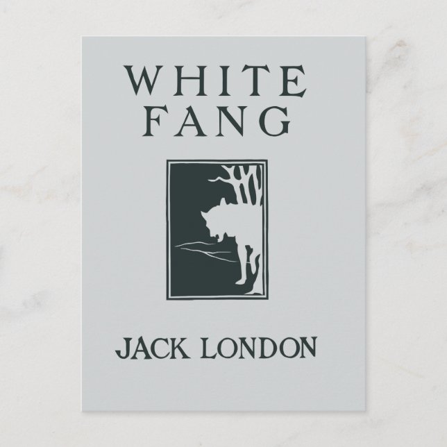 Vintages Retrobuchcover White Fang Jack London Postkarte (Vorderseite)
