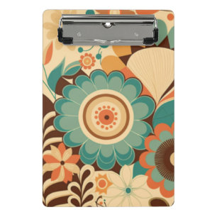 Vintages Retrodesign florbraunes Beizgrün Mini Klemmbrett