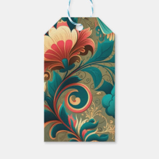 Vintages Retrodesign florgrün Geschenkanhänger