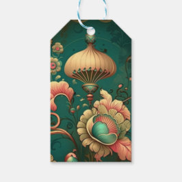 Vintages Retrodesign florgrün Geschenkanhänger