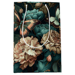 Vintages Retrodesign florgrün Mittlere Geschenktüte