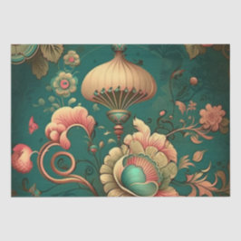 Vintages Retrodesign florgrün Seidenpapier