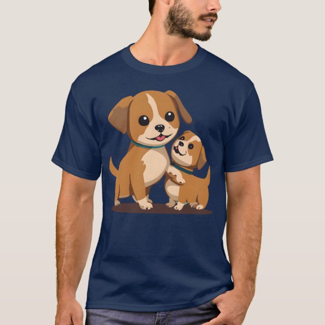 Vintages Retrogramm bei Hunden T-Shirt (Vorderseite)