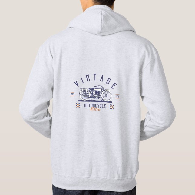 Vintages Retromotorrad Hoodie (Rückseite)
