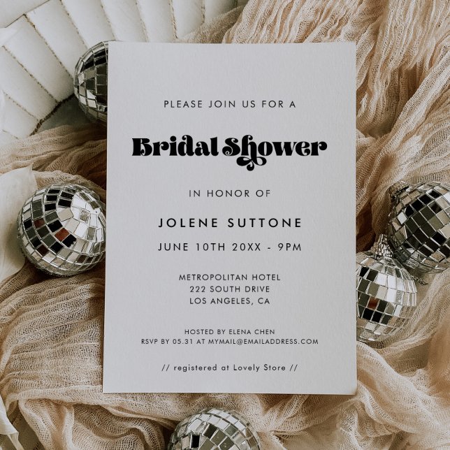 Vintages Retroskript-Brautparty Einladung (Von Creator hochgeladen)