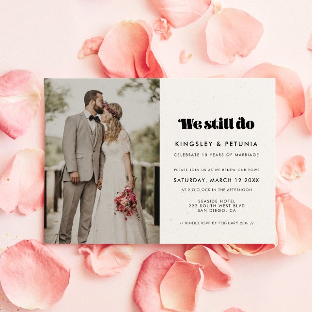 Vintages Retroskript Wir führen das Vow-Erneuerung Einladung (Von Creator hochgeladen)