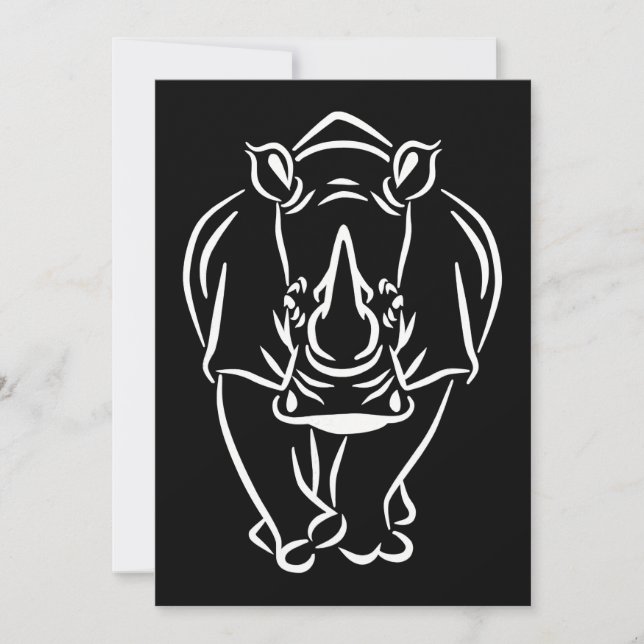 Vintages riesiges Rhino Brilliant Tiergeschenk Dankeskarte (Vorderseite)