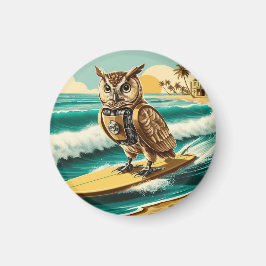 Vintages Roboteruhsurfen am Strand Magnet