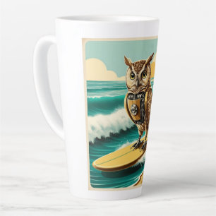 Vintages Roboteruhsurfen am Strand Milchtasse