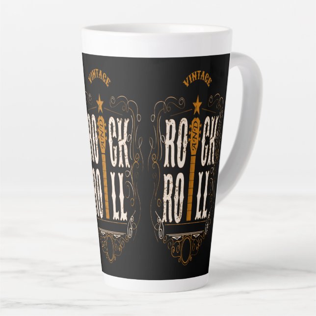 Vintages Rock & Roll Gold Milchtasse (Rechte Ecke)