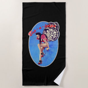 Vintages Rockabilly Button-oben Badetuch