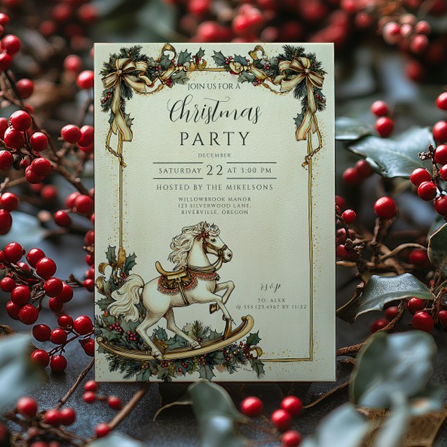 Vintages Rockhorn Weihnachten Einladung (Von Creator hochgeladen)