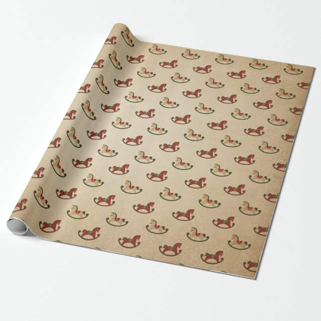 Vintages Rocking Horst Wrapping Paper Geschenkpapier (Ungerollt)