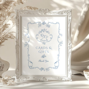 Vintages Rockpferd Chinoiserie Karten und Geschenk Poster