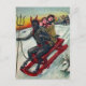 Vintages Rodelkrampus Postkarte (Vorderseite)