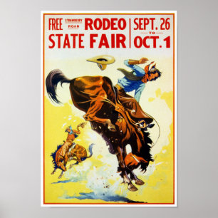 Vintages Rodeo-Plakat wieder hergestellt Poster