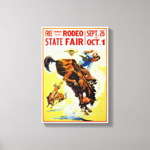 Vintages Rodeo-Poster der 1930er Jahre - Wiederher Leinwanddruck