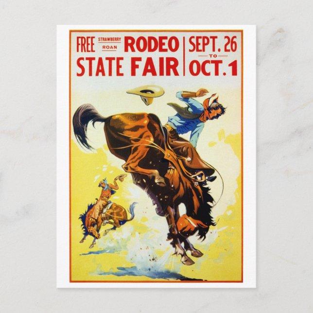 Vintages Rodeo-Poster der 1930er Jahre - Wiederher Postkarte (Vorderseite)