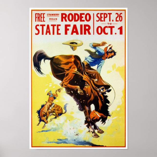 Vintages Rodeo-Poster wiederhergestellt Poster (Vorne)