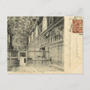 Vintages Rom, 1890, Sixtinische Kapelle Räume Postkarte