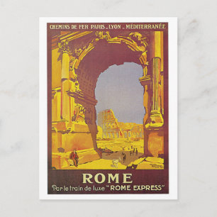 Vintages Rom mit Travel Ad Postkarte