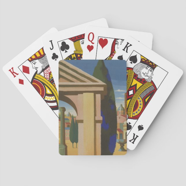 Vintages Rom Reiseplaner Kunst Spielkarten (Rückseite)