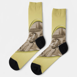 Vintages romanisches Ehepaar, Mann und Frau, Gold Socken