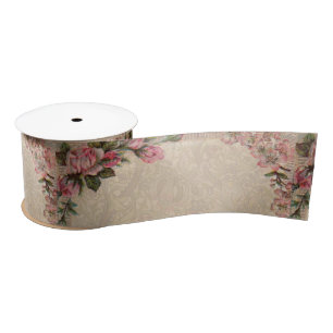 Vintages romanisches Paar: Antike Rose Girly Liebe Satinband