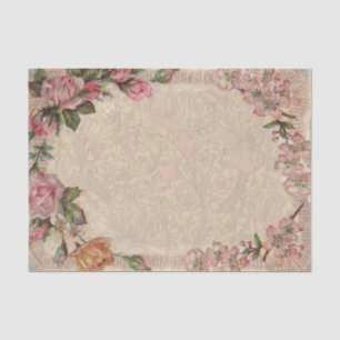 Vintages romanisches Paar: Antike Rose Girly Liebe Seidenpapier