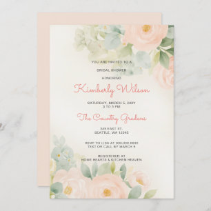 Vintages romantisches Blush-Brautparty Einladung