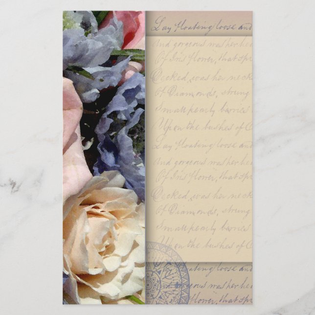 Vintages, romantisches Design der Blume Briefpapier (Vorderseite)